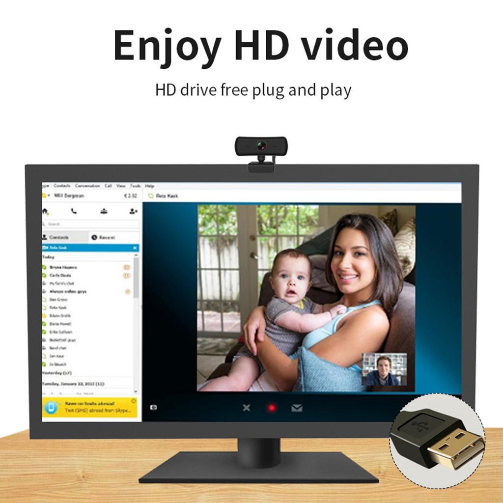 Digital 1440P HD Webcam 2K USB 2.0 Camera Cam Video Recording Built-in Mic