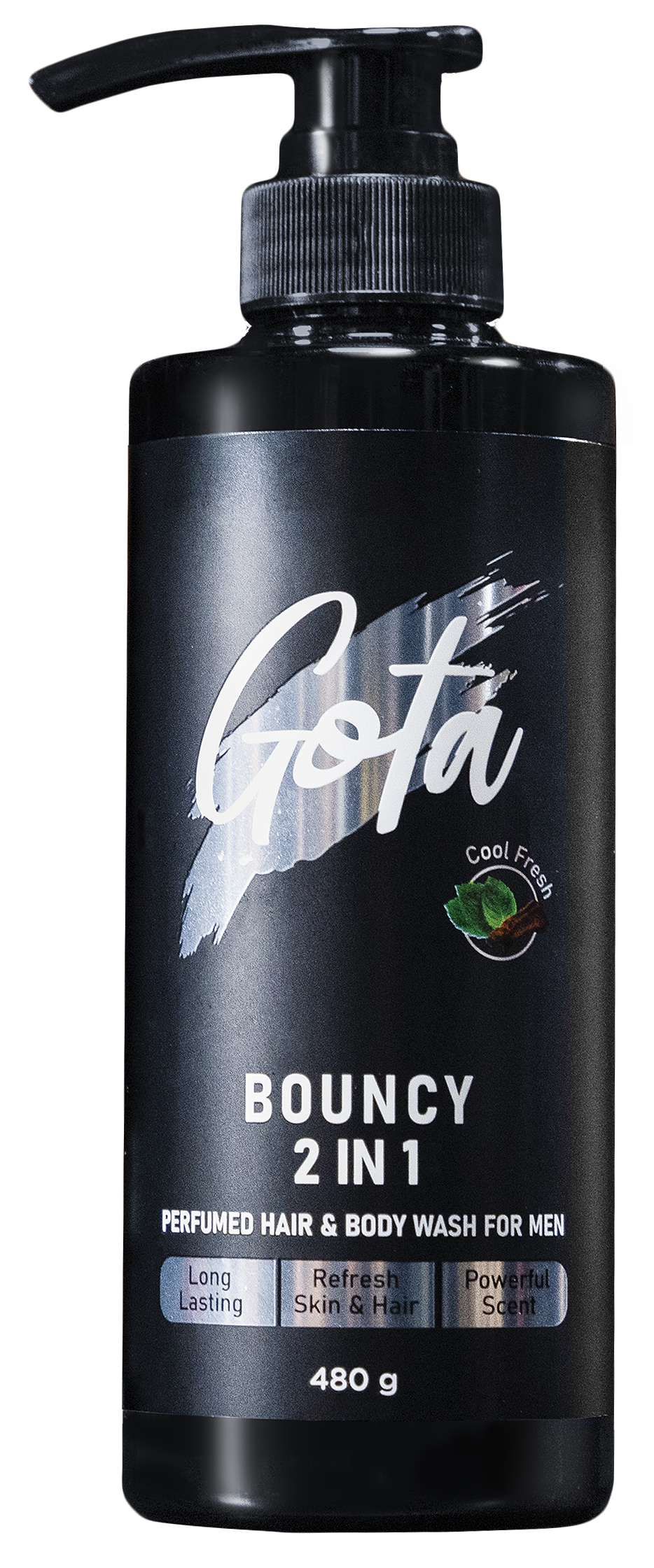 Sữa tắm - gội hương nước hoa Nam 2in1 Gota Bouncy bạc hà mát lạnh 480ml
