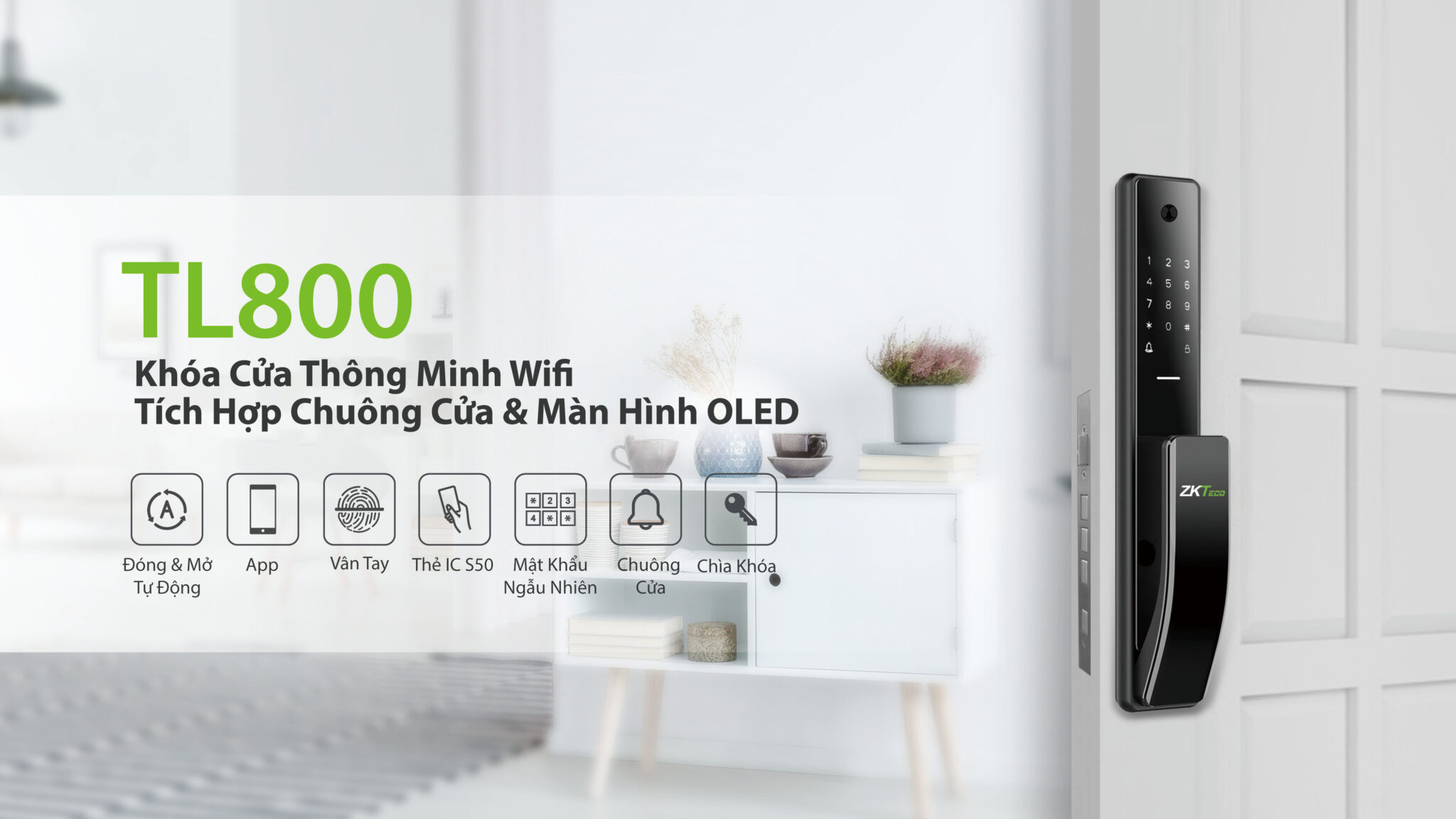 Khóa Cửa Điện Tử Thông Minh Wifi TL800