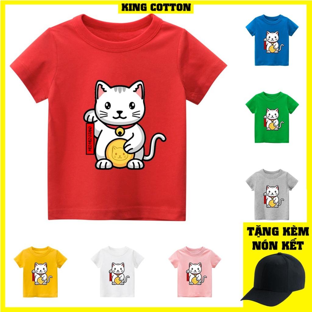 Áo thun trẻ em MÈO THẦN TÀI , 8 màu áo, đầy đủ size có big size, MÀU KHÁC NHẮN TIN SHOP