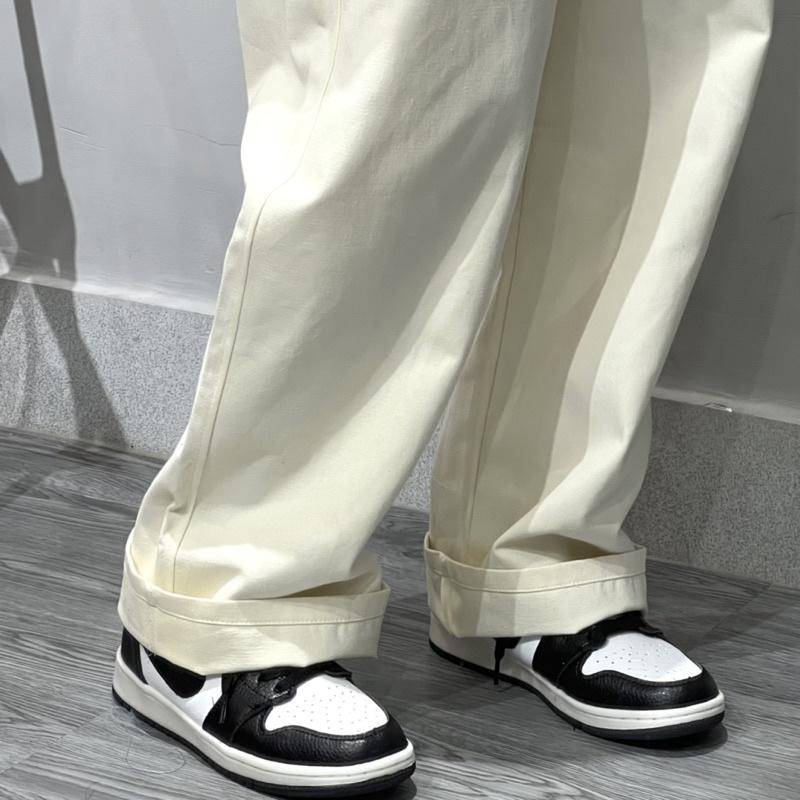 Quần kaki ống rộng dáng suông - kiểu quần trơn kaki basic Ulzzang