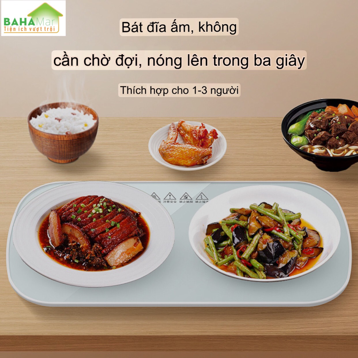 TẤM NHIỆT THÔNG MINH ĐA CHỨC NĂNG GIỮ ẤM MÓN ĂN GIA ĐÌNH NHỎ "BAHAMAR" Có thể tạm biệt những bữa ăn nguội lạnh để thưởng thức đồ ăn nóng ấm giúp giữ sức khoẻ cuộc sống