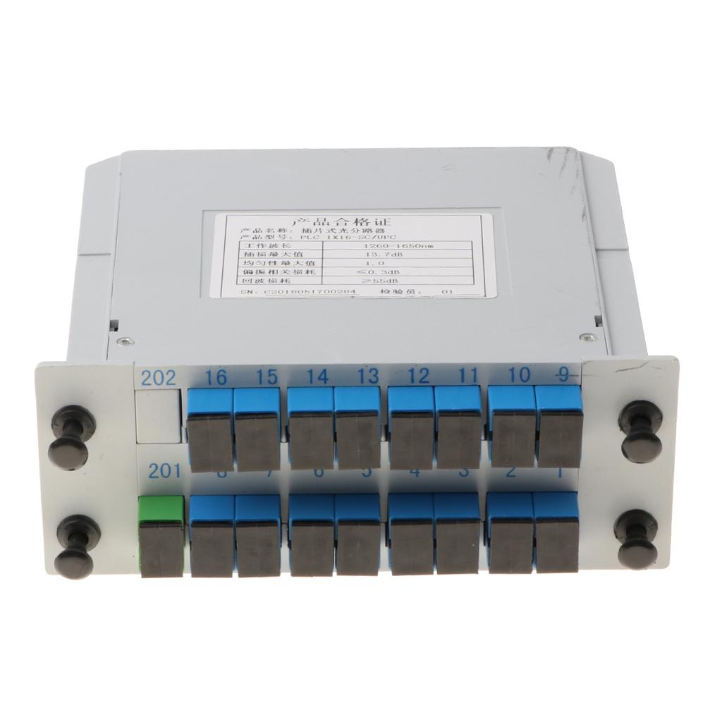 4x1 to 16 SC/UPC Inserted PLC Fiber Optical Splitter FTTH Fiber Splitter