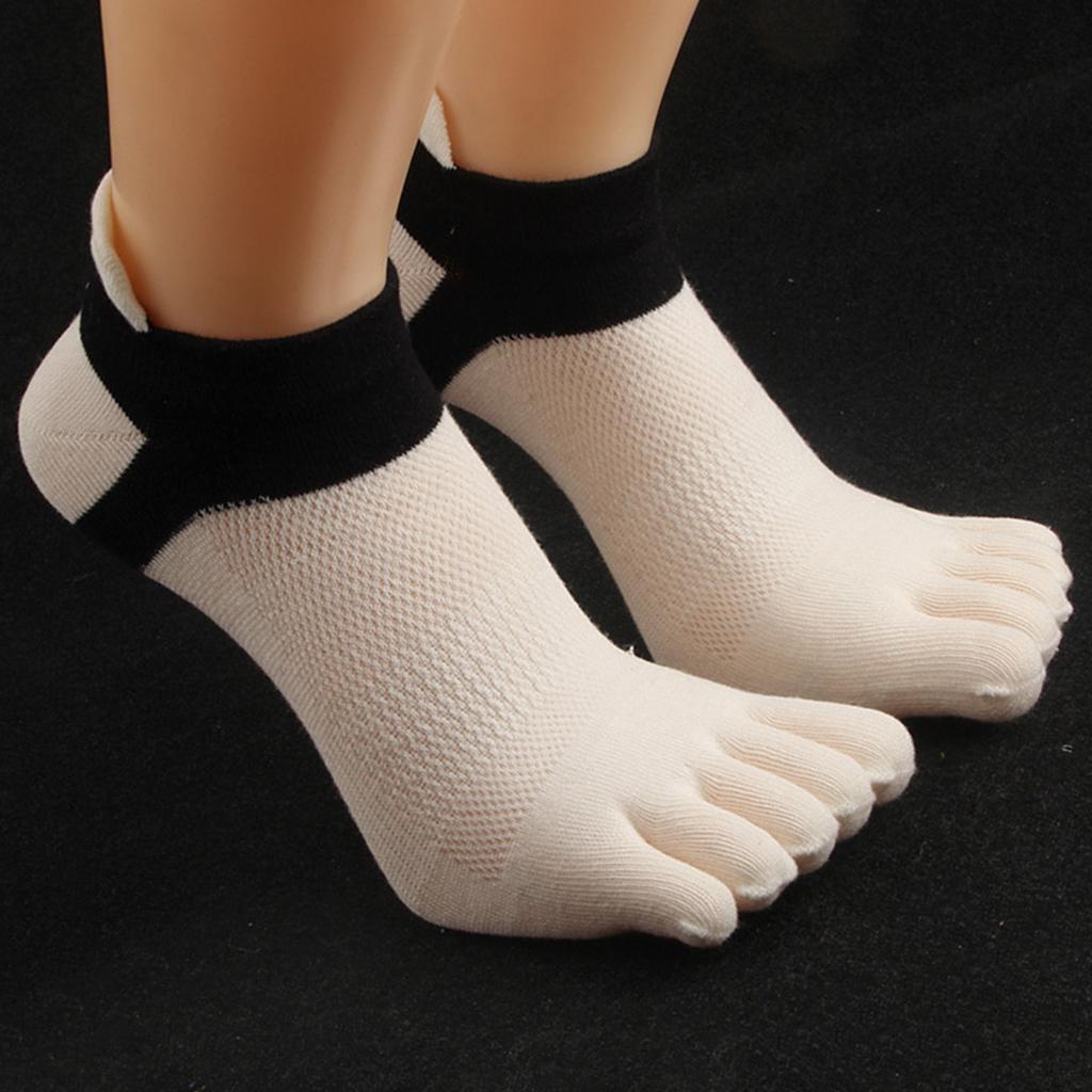 2 Pairs Breathable Unisex Low Cut Toe Socks Mesh Net Athletic Running Socks