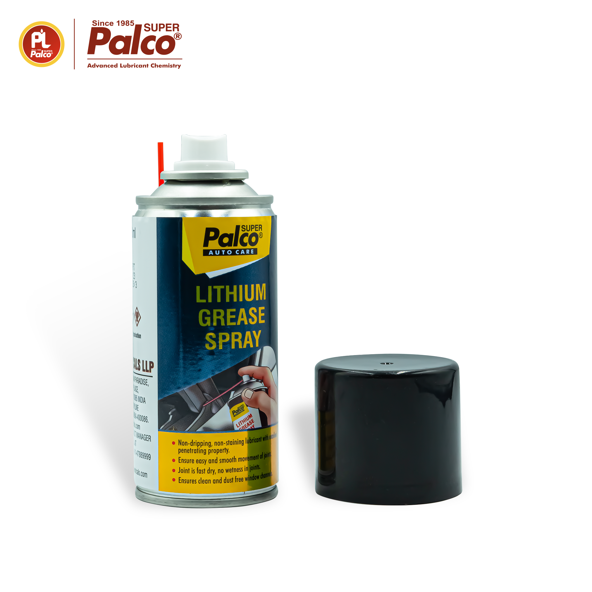 Mỡ bò nước bôi trơn chịu nhiệt dạng xịt PALCO Lithium Grease Spray - Chai 150ml - Nhập khẩu Ấn Độ