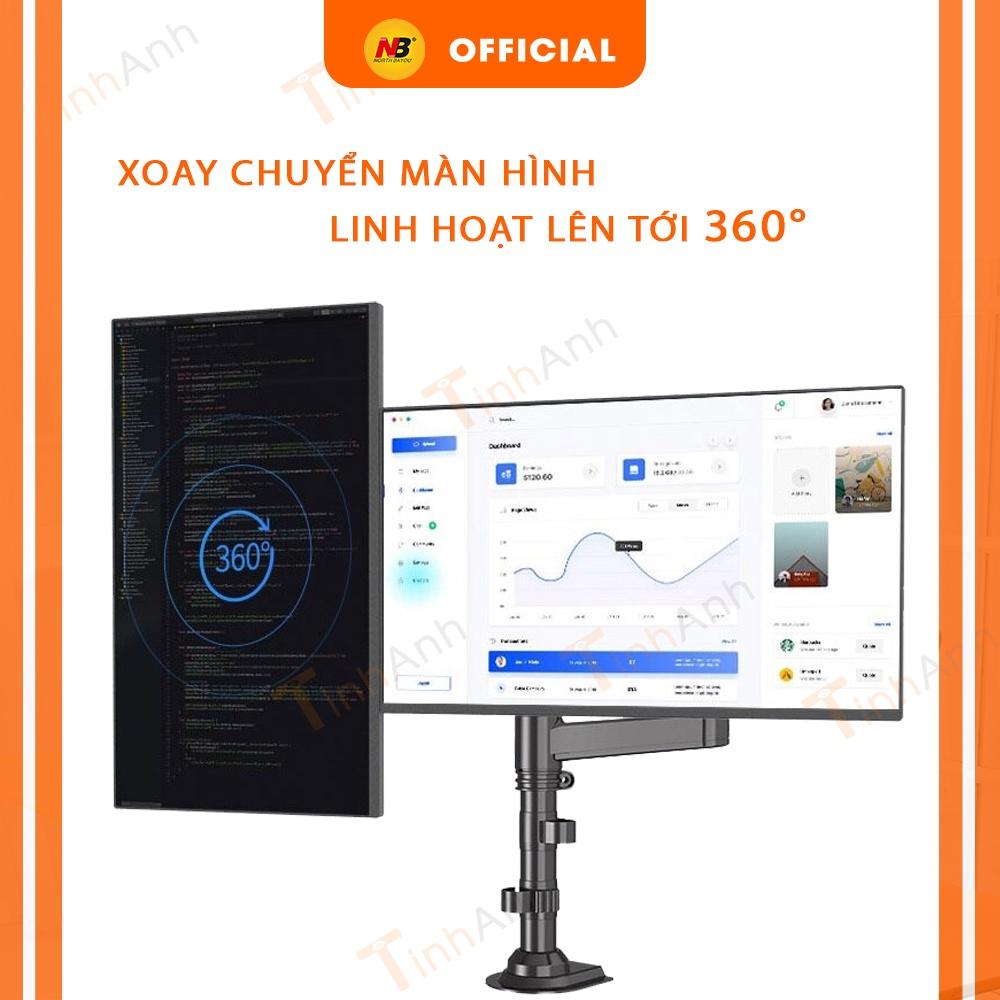 Giá Treo 2 Màn Hình NB-H180 22-32 Inch New 2021 Gắn Bàn Xoay 360 Độ Hàng Chính Hãng