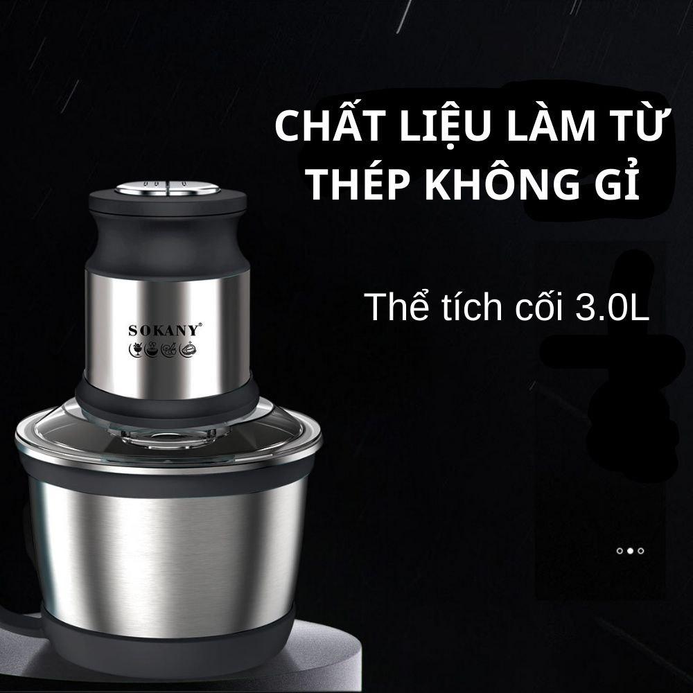 Máy xay thịt đa năng SOKANY SK-7027 Công suất cao 800W, dung tích 3L, lưỡi dao 2 tầng xay nhuyễn mọi thực phẩm - HÀNG CHÍNH HÃNG - DELIYA