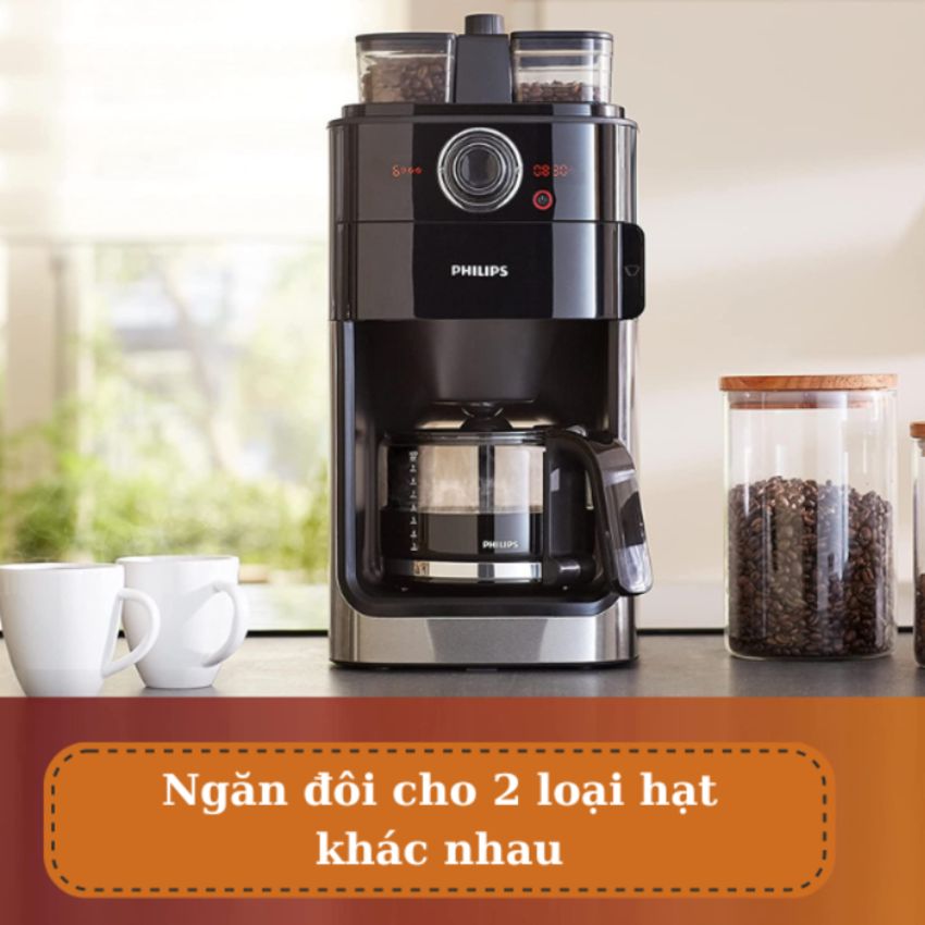 Máy pha cà phê kèm xay hạt tự động thương hiệu Hà Lan Philips HD7761/00 cao cấp - Hàng Chính Hãng