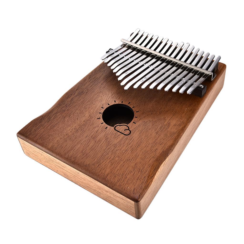 17 Keys Kalimba Thumb Piano Finger Instrument for Kids Musical Toy Brown