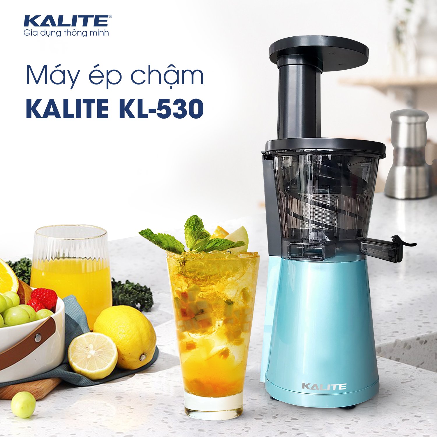 Máy Ép Chậm Kalite KL-530 Tiêu Chuẩn Châu Âu Dung Tích 400 ML Công Suất 200 W - Hàng Chính Hãng