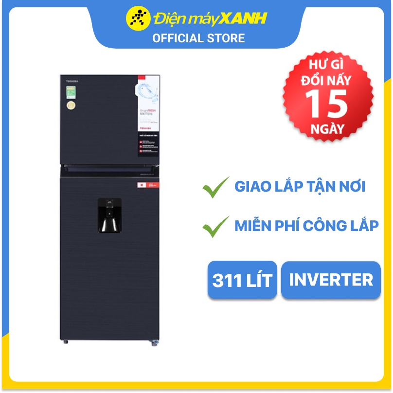 Tủ lạnh Toshiba Inverter 311 lít GR-RT395WE-PMV(06)-MG - Hàng chính hãng - Giao hàng toàn quốc