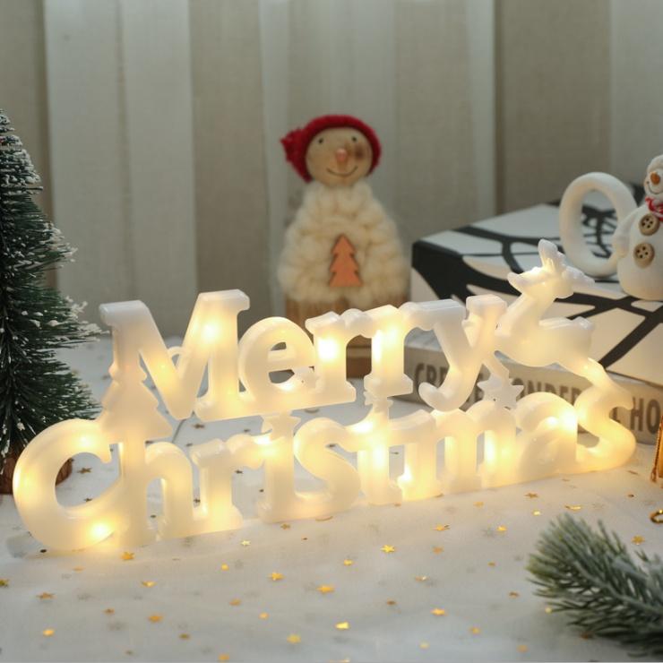 Đèn LED chữ MERRY CHRISTMAS trang trí NOEL, GIÁNG SINH dùng PIN tiện lợi