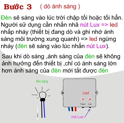 Công tắc bật tắt cảm biến ánh sáng thông minh, cài đặt thời gian hẹn giờ bật tắt ST01 ( Tặng kèm 03 nút kẹp cao su giữ dây điện cố định ngẫu nhiên )