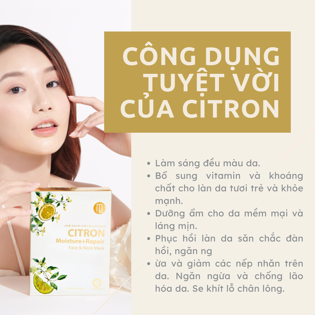 MẶT NẠ CHỐNG LÃO HOÁ VÀ CĂNG DA - CITRON MOISTURE REPAIR - 1 Miếng