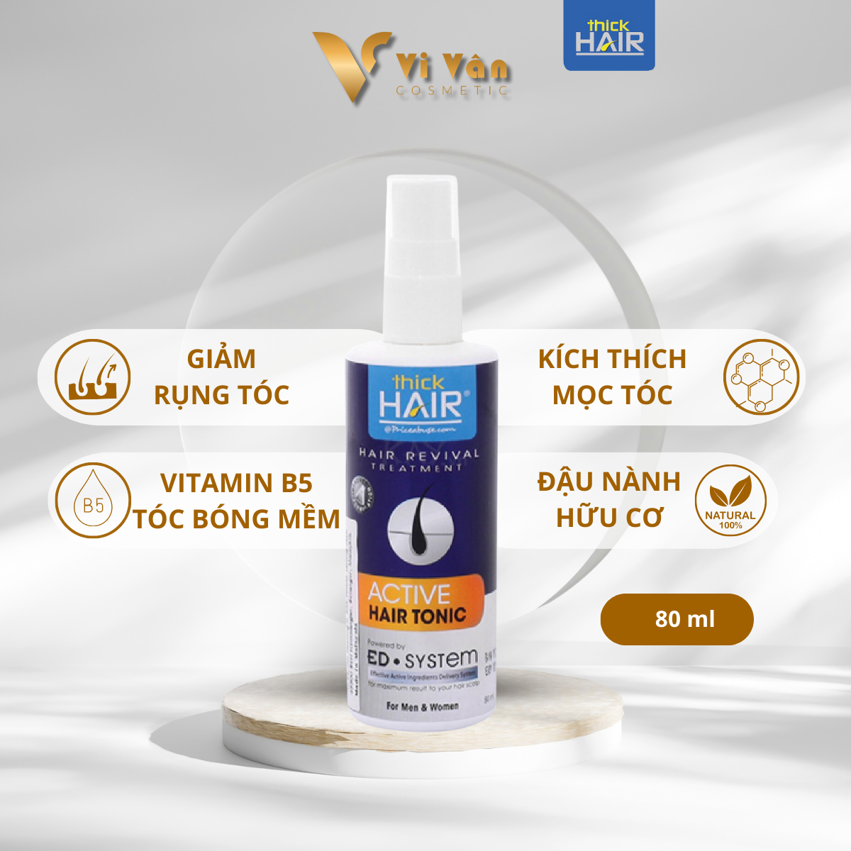 Xịt Nước Kích Mọc Tóc THICK HAIR TONIC 80ML I Tinh Chất Ngăn Rụng Tóc, Dưỡng Tóc - ( Vivan _ Cosmetics )