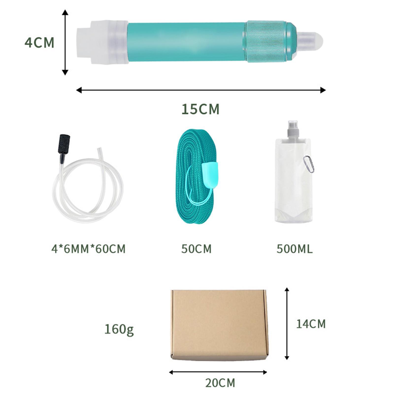 Personal Survival Straw Water Filter 4000L for Travel Backpacking Fishing