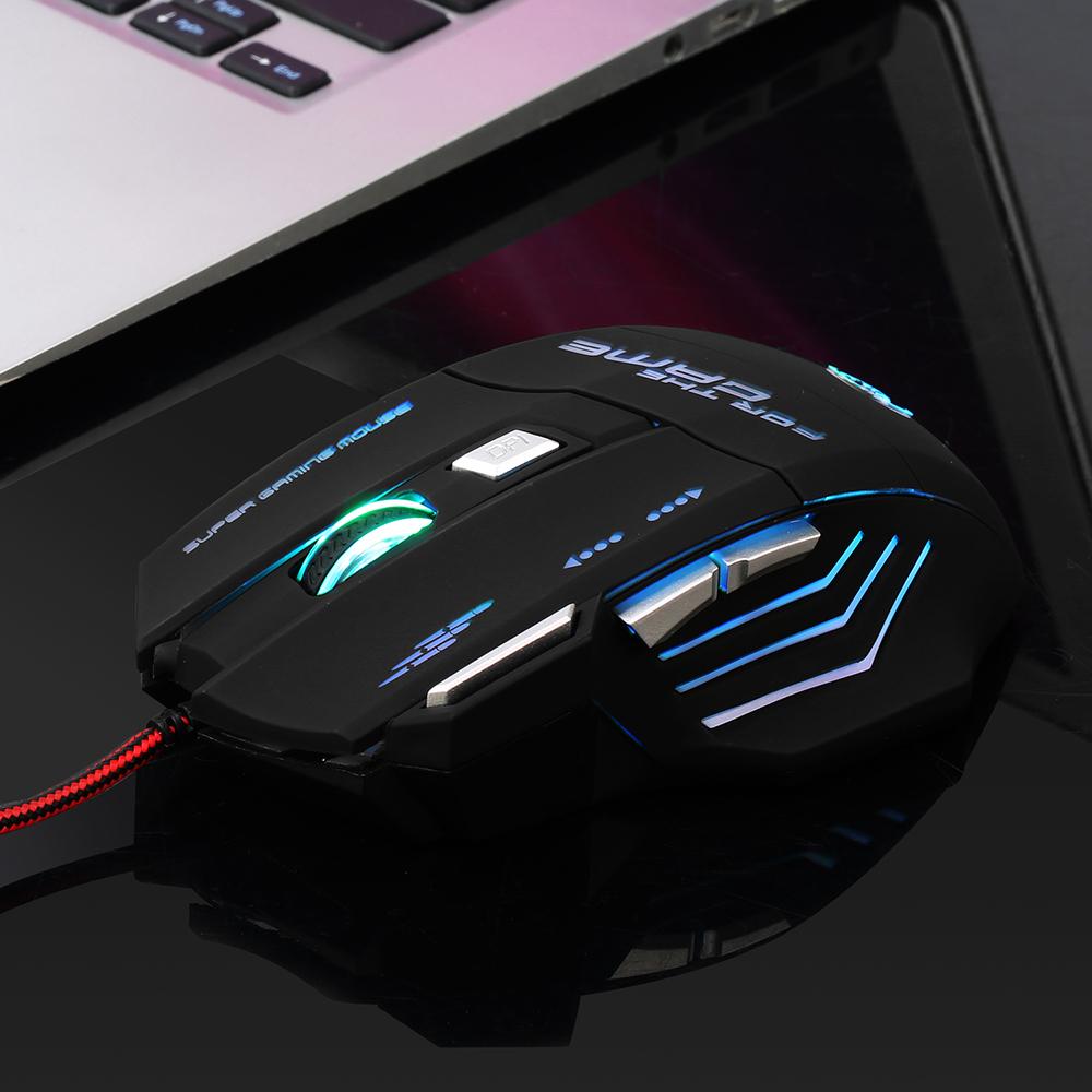 Chuột chơi game có dây công thái học HXSJ S300 nhẹ nhàng đầy màu sắc với DPI có thể điều chỉnh cho người chơi cao cấp