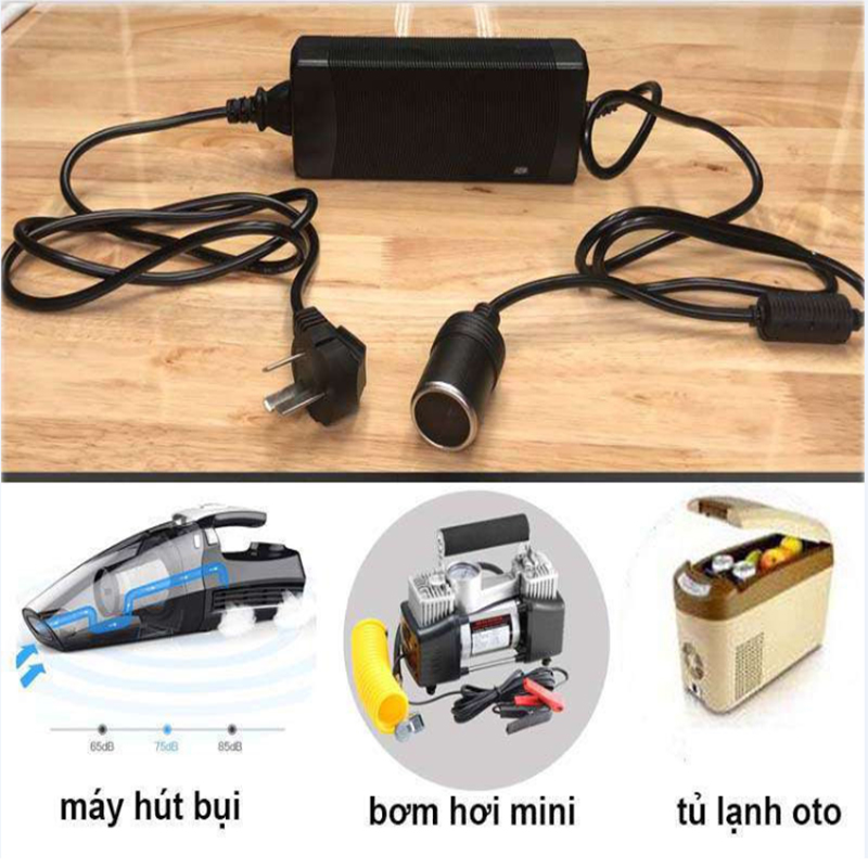 Bộ Chuyển Đổi Nguồn Điện 220V Sang 12V Cổng Tẩu Trên Ô Tô