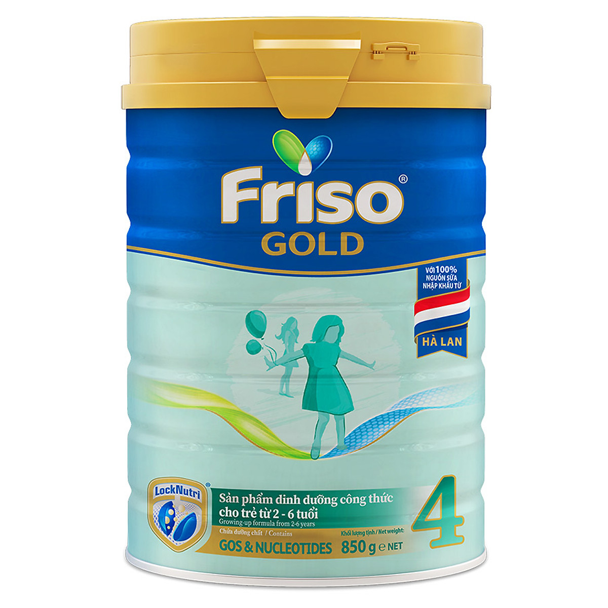Sữa Friso Gold 4 Lon 850g  - Tặng 1 gối cổ con bò