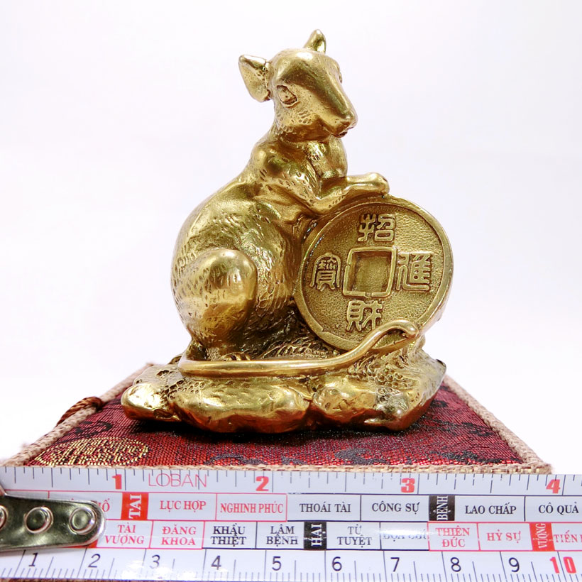 Tượng Chuột Phong Thủy Bằng Đồng Kim Tiền Jewelry - 09 x 08 cm - Đại Diện Cho Sự Thông Minh - Lanh Trí
