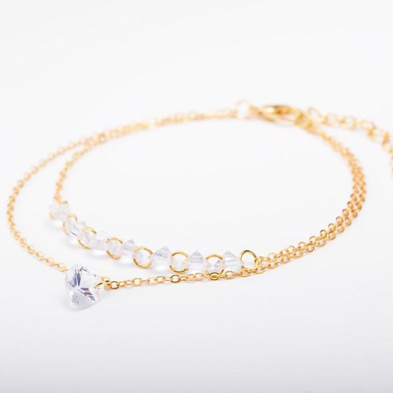 Vòng tay hợp kim đính đá hình trái tim xinh xắn cho nam và nữ