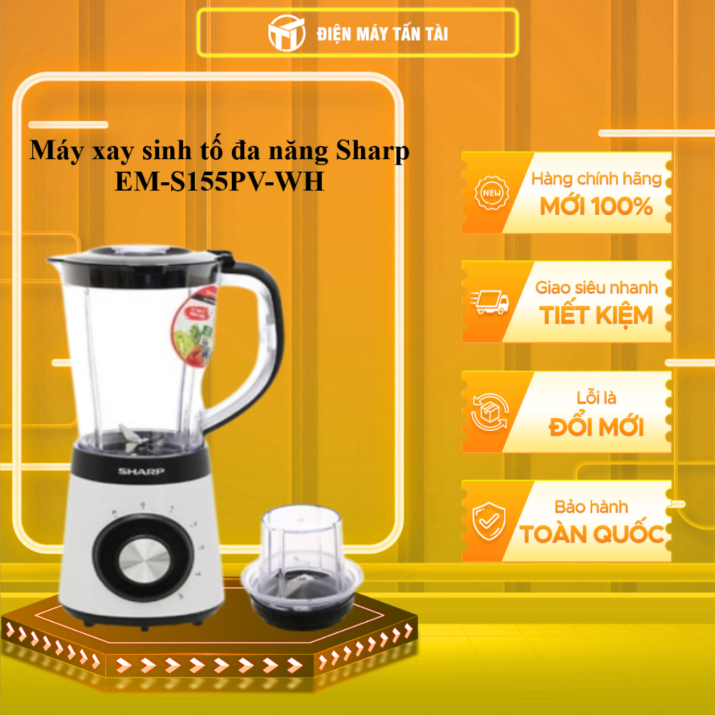 Máy Xay Sinh Tố Sharp EM-S155PV-WH – Hàng Chính Hãng