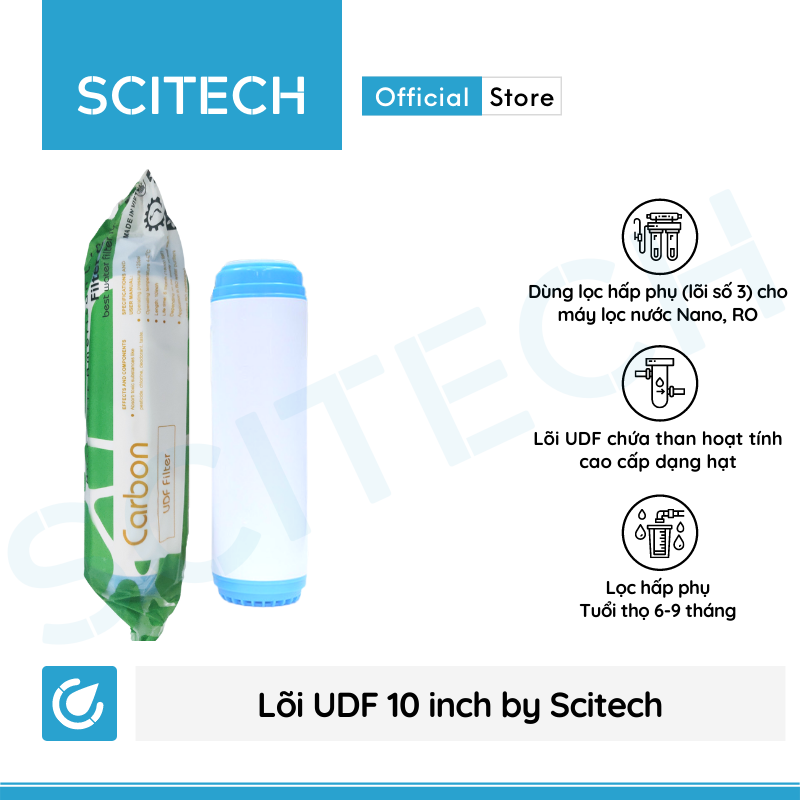 Bộ lõi số 1,2,3 10 inch by Scitech - Dùng cho máy lọc nước RO, bộ lọc thô - Hàng chính hãng