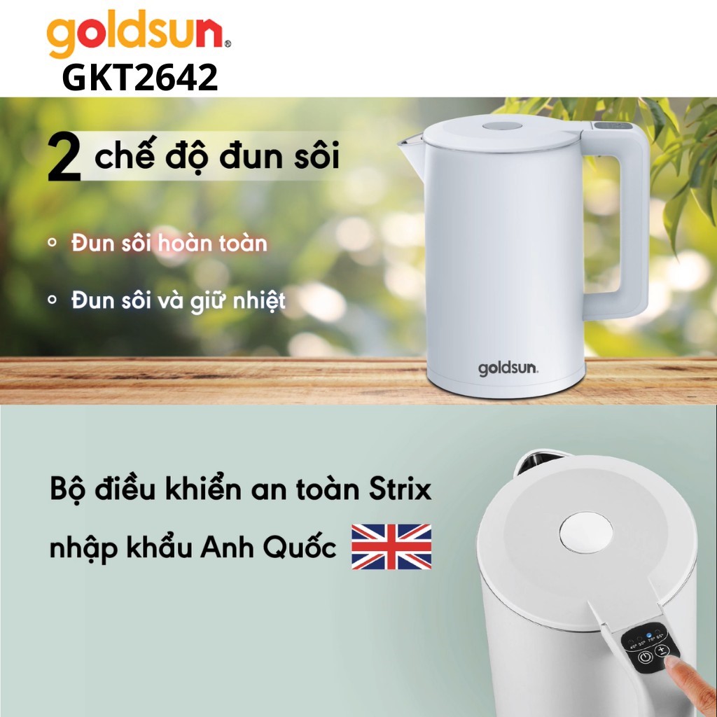 Ấm siêu tốc Goldsun GKT2642 - Hàng chính hãng