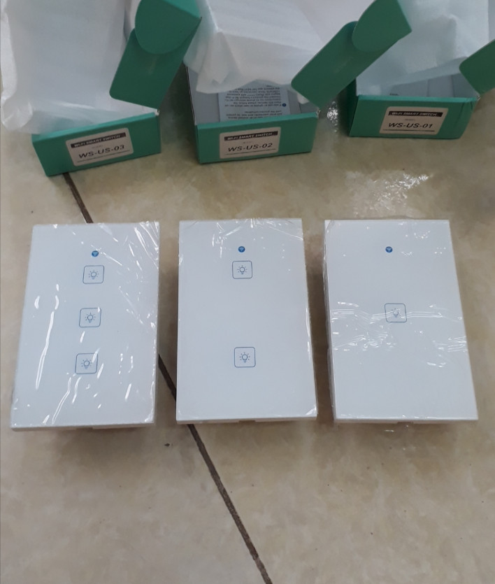 Công tắc cảm ứng,công tắc Wifi Smart Switch 3C,2C,1C (Chữ nhật 3 nút,2 nút,1 nút) nhà thông minh,app eWelink