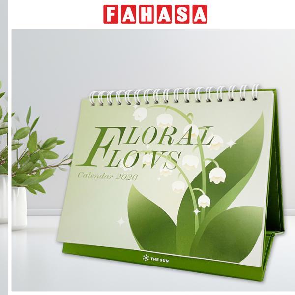 Lịch Bàn Chữ A 2026 - The Sun - Floral Flows