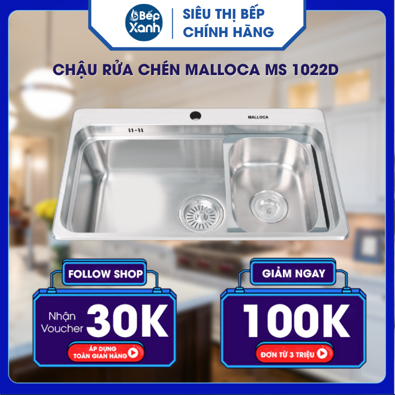 Chậu rửa chén Malloca MS 1022D - Hàng Chính Hãng