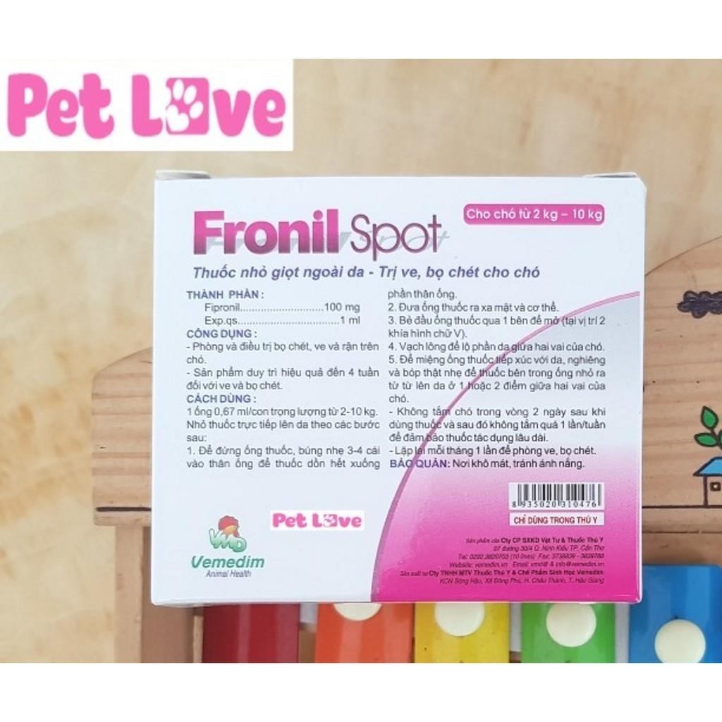 FRONIL SPOT phòng trị ve, bọ chét trên chó (1 hộp x 5 ống thuốc)