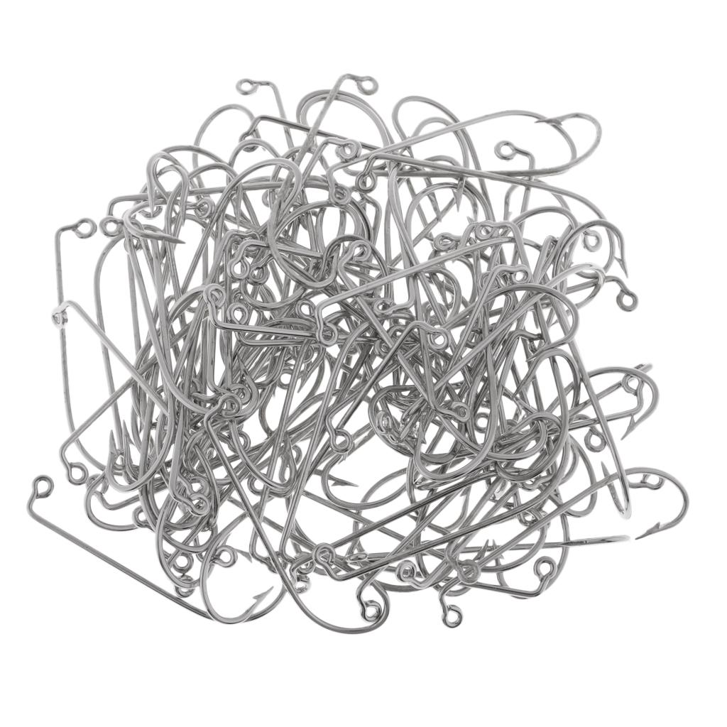 100pcs Worm Fishing Hooks High Carbon Steel Jig Hook Big Fish Fishhook 2