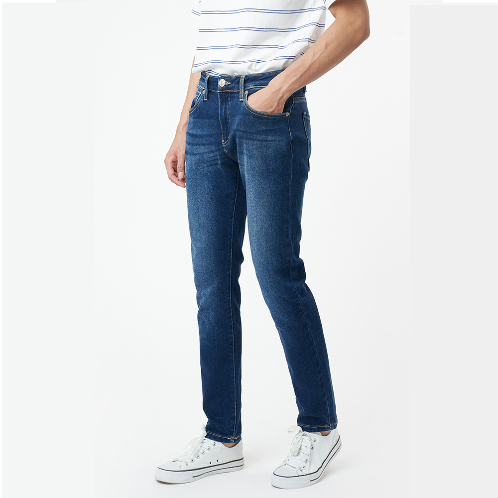 Ninomaxx Quần jean Basic nam dài dáng slim fit co dãn tốt 2202023