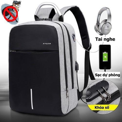 Balo nam nữ Balo Laptop cao cấp chống trộm mã khóa siêu nhẹ phản quang