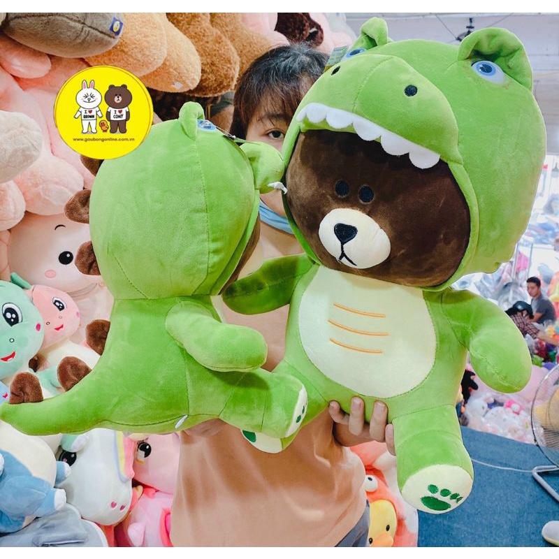 Gấu bông Brown cosplay khủng long dễ thương 2 kích thước 35 ,55cm - Gấu Bông Hana