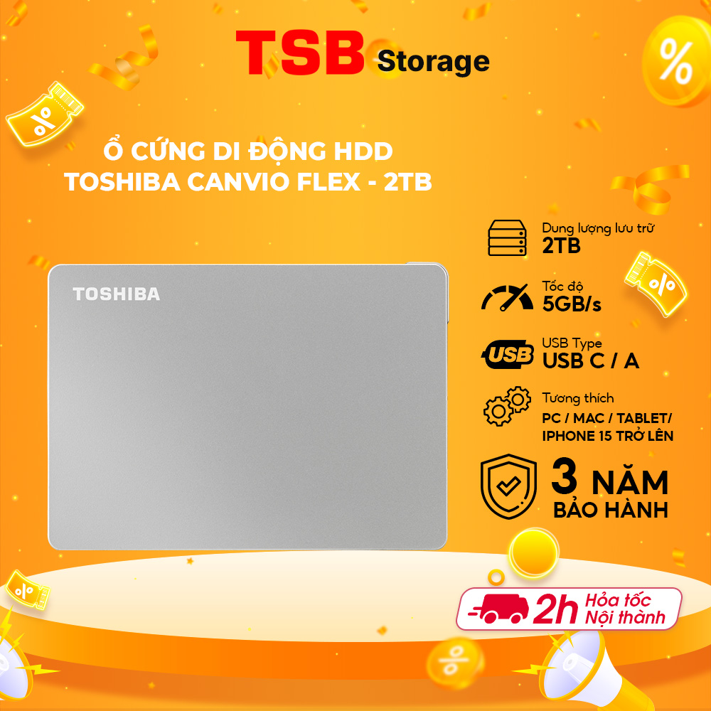Ổ Cứng Di Động Toshiba Canvio Flex - 2TB