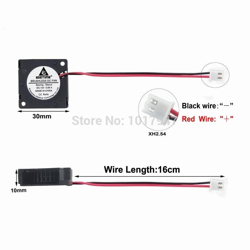 1 Bộ Quạt Tản Nhiệt Dc 12v 30cm 3010 3cm 30x10mm 2pin