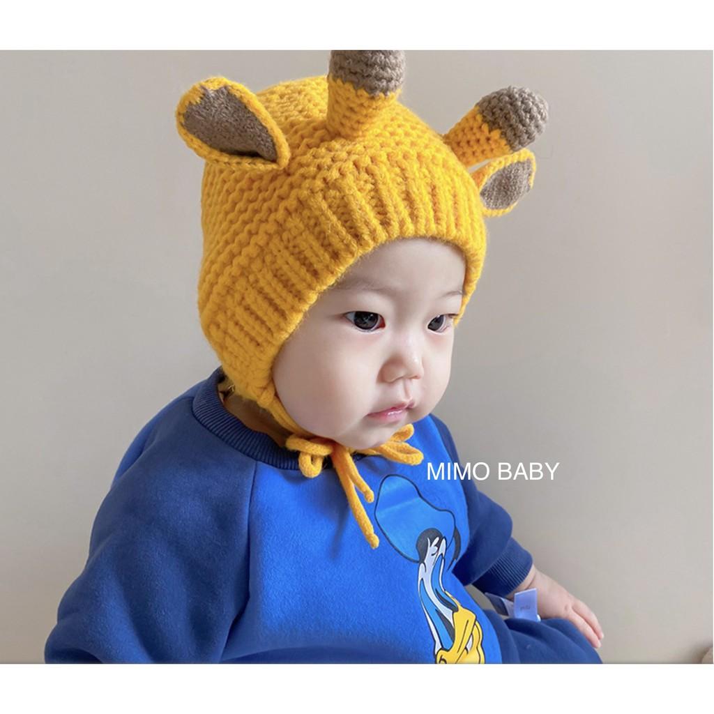 Mũ len hình sừng hươu cao cấp cho bé (1-3y) Mimo baby ML42