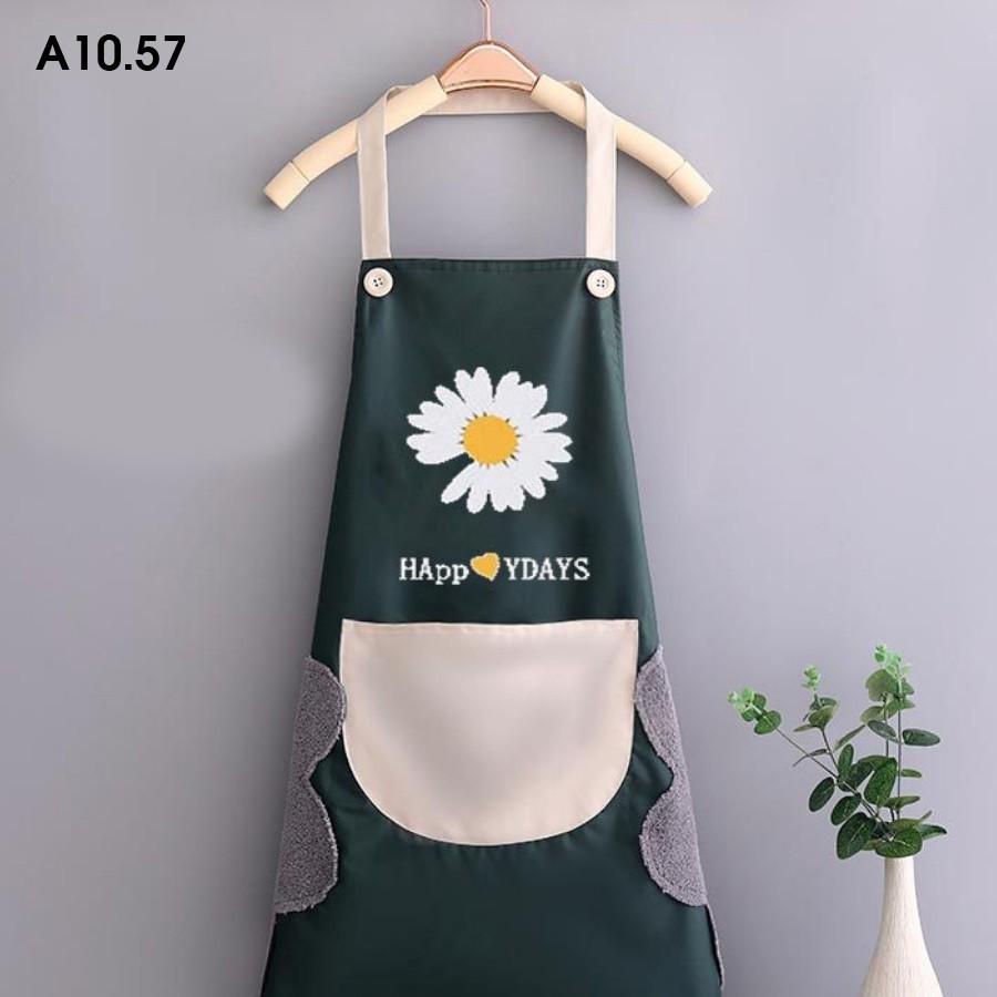 Tạp dề pha chế, tạp dề nấu ăn chống thấm nước chống bám bẩn họa tiết hoa cúc Miss cực yêu