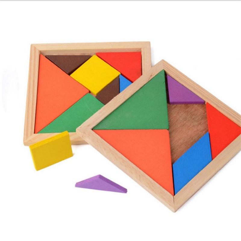 Đồ Chơi Ghép Trí Uẩn Tangram size to 15x15cm, loại dày đẹp. Đồ Chơi Giáo Dục Trí Tuệ Phát Triển Tư Duy Cho Bé