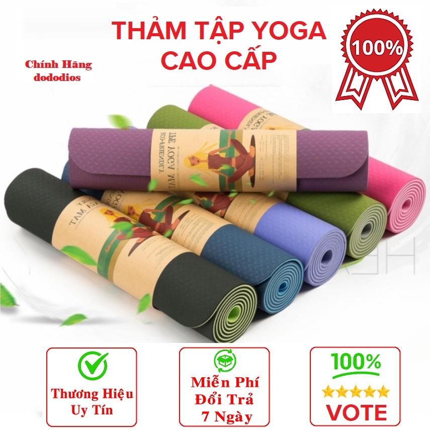 thảm tập yoga định tuyến chất liệu cao cấp chống trơn trượt - chính hãng dododios