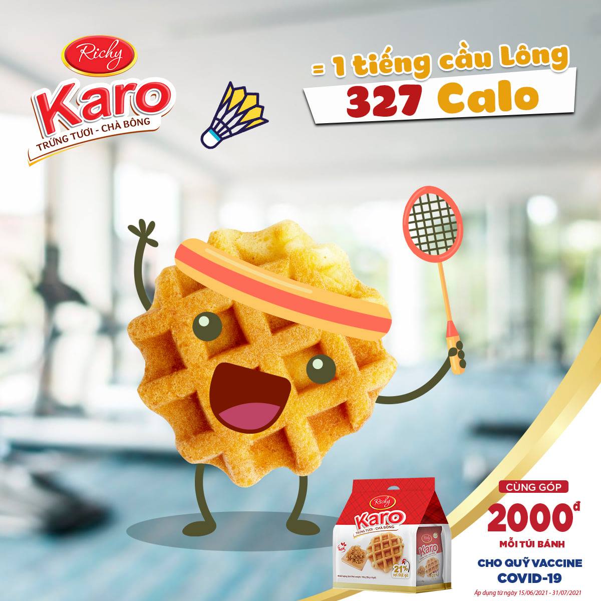 Thùng 48 chiếc Bánh trứng tươi chà bông Karo Richy