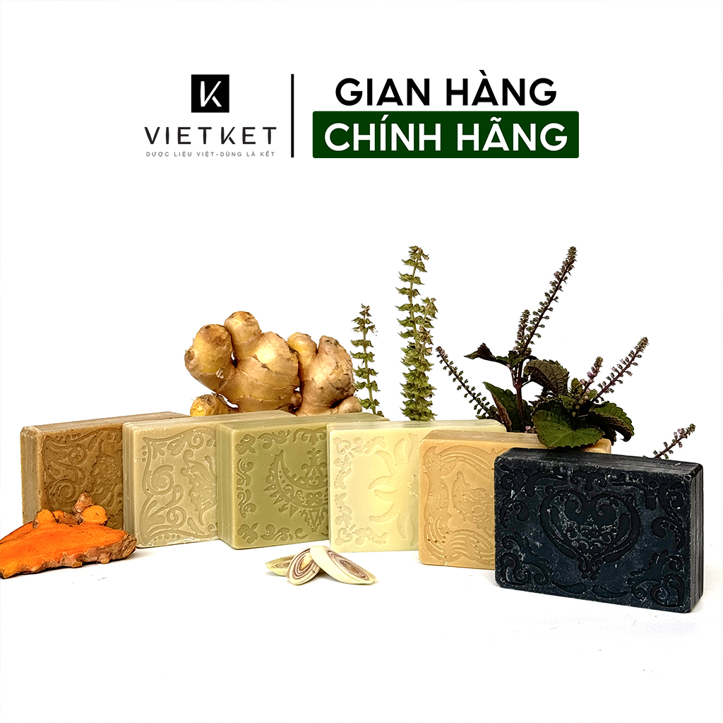 Xà Bông Thảo Dược VIETKET 100g - Giảm Mụn, Mờ Thâm, Dưỡng Ẩm, Sáng Da