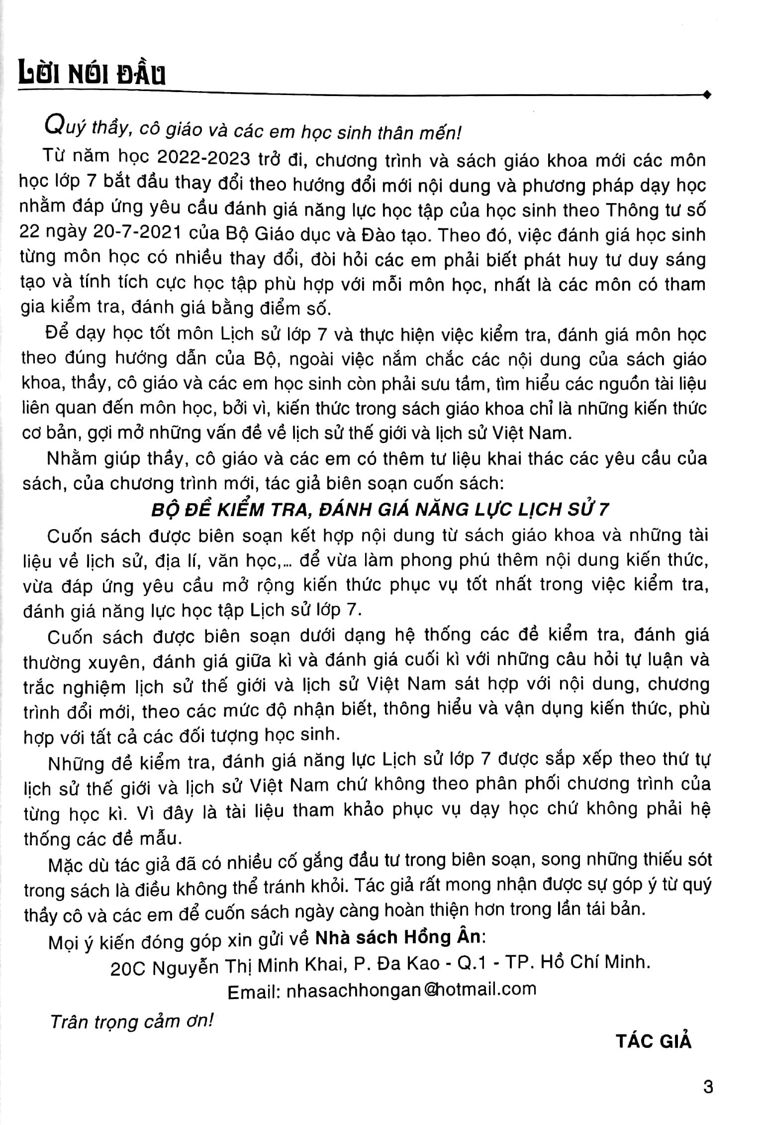 Đề Kiểm Tra Đánh Giá Lịch Sử Lớp 7 (Dùng Chung Cho Các Bộ SGK Hiện Hành)