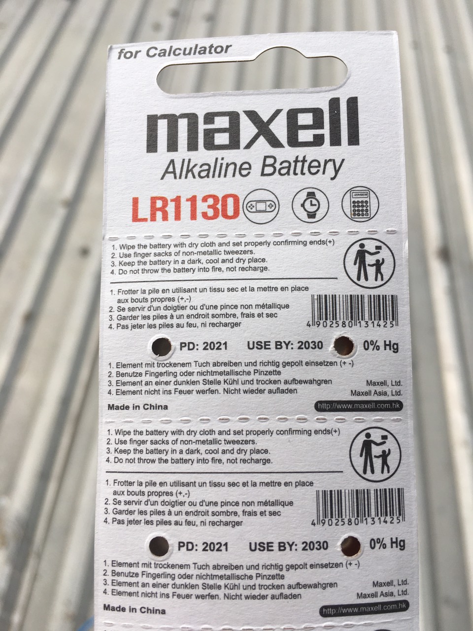 10 Viên Pin Maxell AG10 LR1130 LR54 Cúc Áo 1,5V Nhật Bản