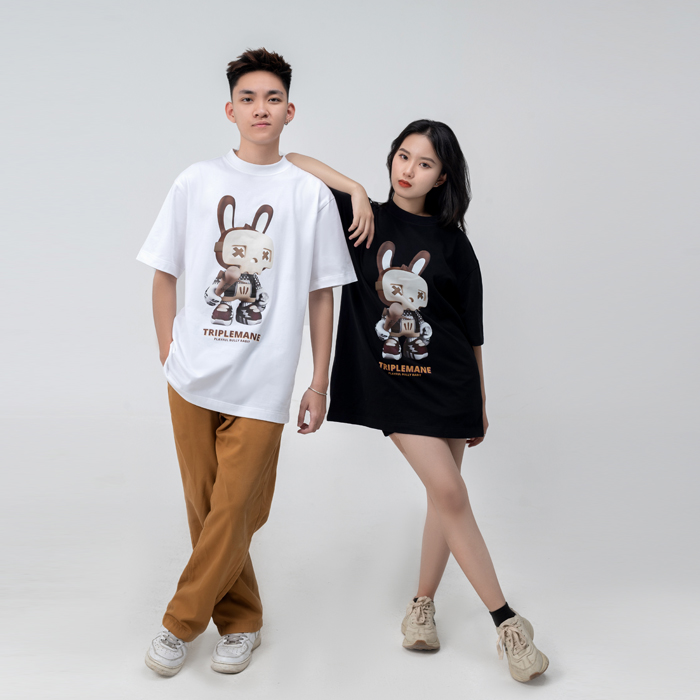 Áo thun cộc tay nam nữ Unisex NO4 Bully Rabit / White - vải 100% Cotton Premium thoáng mát không bai xù, co giãn 2 chiều, định lượng lên đến 260gsm