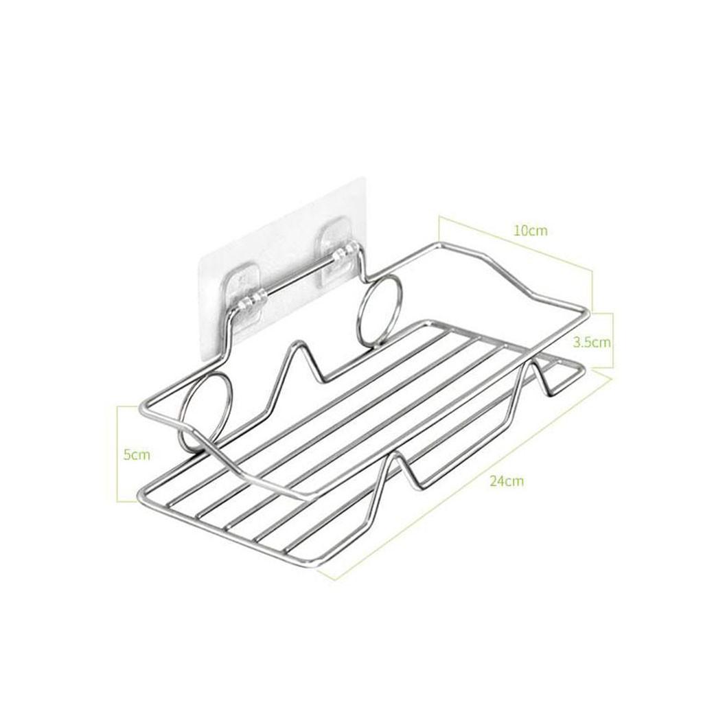 Kệ nhà tắm,kệ đựng mỹ phẩm đa năng INOX CHỮ NHẬT dán tường siêu chắc MÃ Inox N