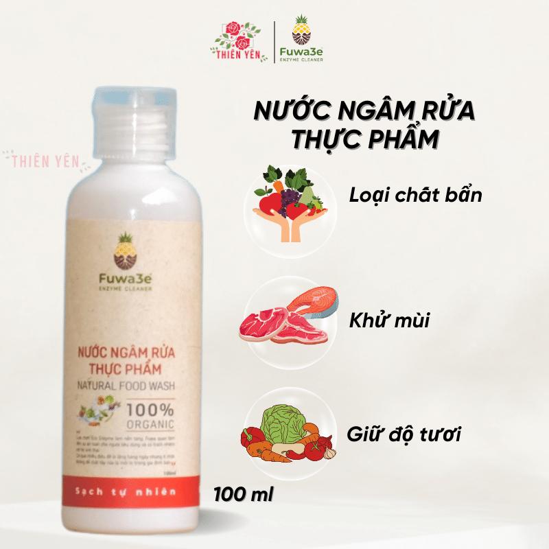 Nước ngâm rửa thực phẩm Fuwa3e mini 100ml - dung dịch Enzyme giúp khử mùi tanh cá, khử độc hoa quả