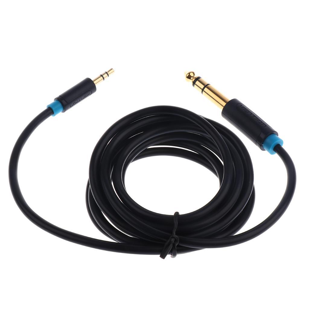3.5mm to 6.35mm 1/4'' Headphone Jack Plug and Adapter Cable Cord